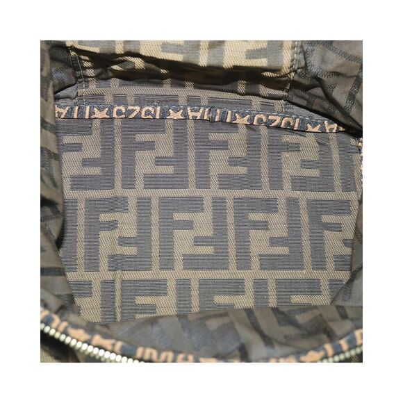 Pre Loved FENDI  Zucca Canvas Vanity Cosmetic Pouch Black Brown Auth yb401 - Picture 10 of 10